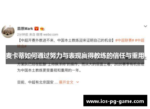 麦卡蒂如何通过努力与表现赢得教练的信任与重用