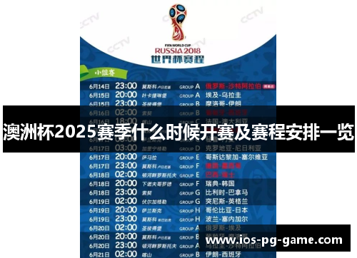 澳洲杯2025赛季什么时候开赛及赛程安排一览